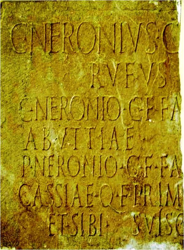 iscrizione NERONIUS mutile